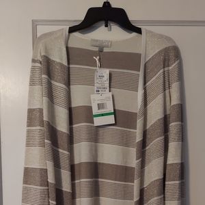 Elegant shimmery cardigan sweater.